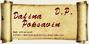 Dafina Popsavin vizit kartica